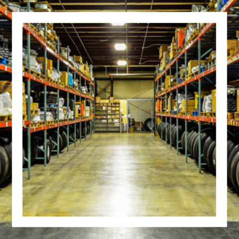 A picture of the interior of the warehouse at Aircrafters