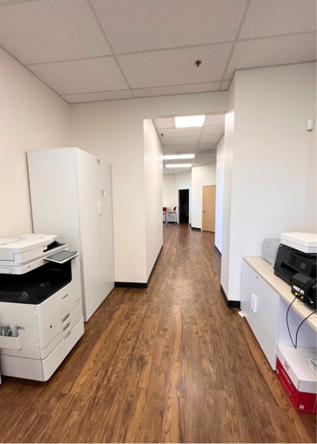 A picture of the copy machine area at Allmark Door