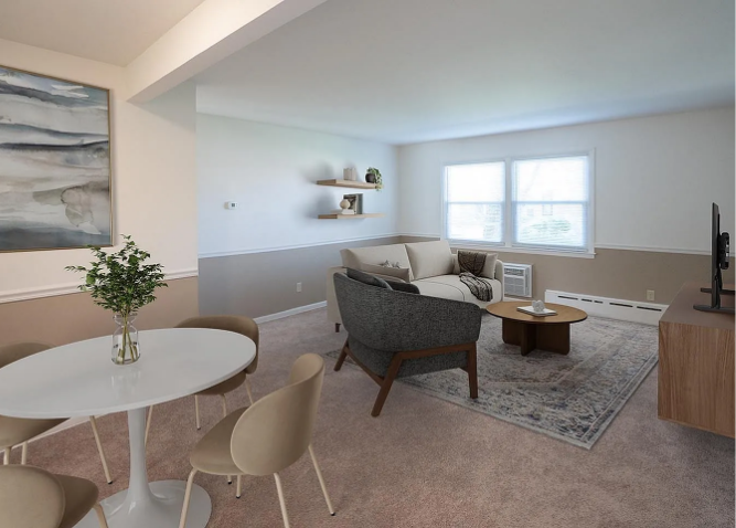 An interior photo of the apartment buildings at Lancashire Apartments, now known as Larkwood Apartments.