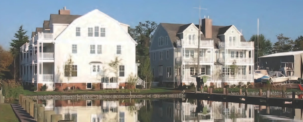 An exterior photo of the Water Street condominiums
