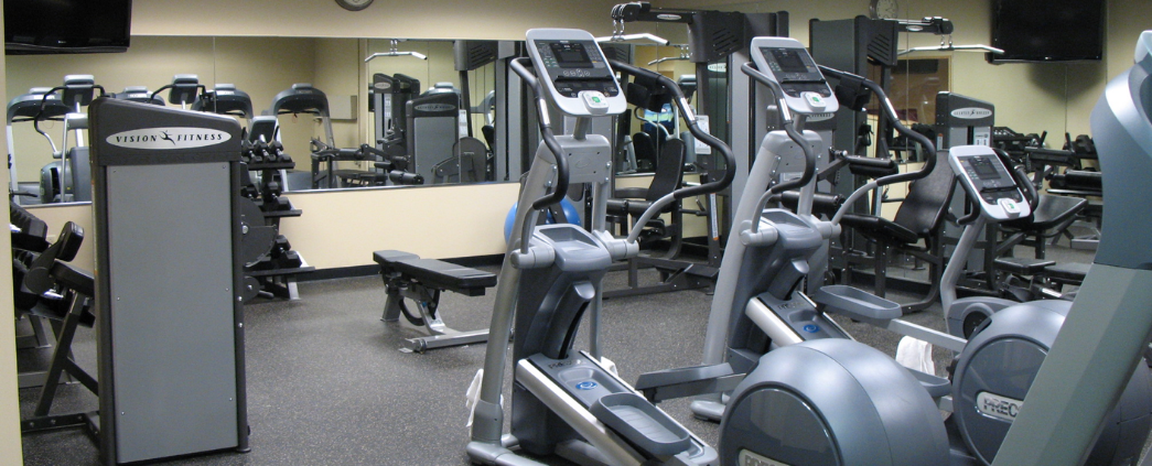 An interior picture of the gym in the law office.
