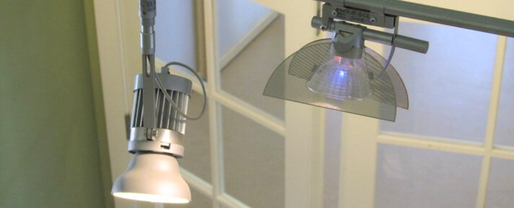 A detail photo of lighting in the energy house.