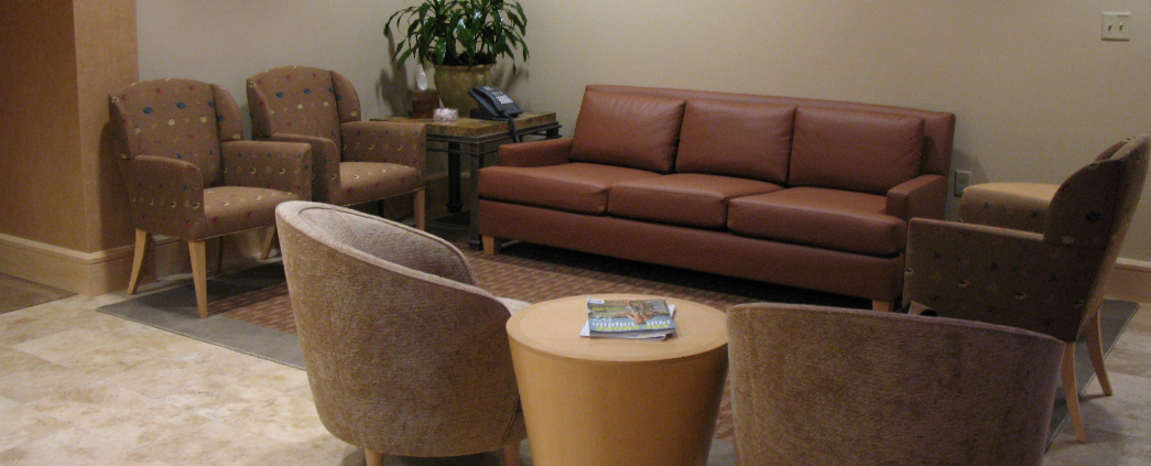 An interior picture of the lobby of the law office.