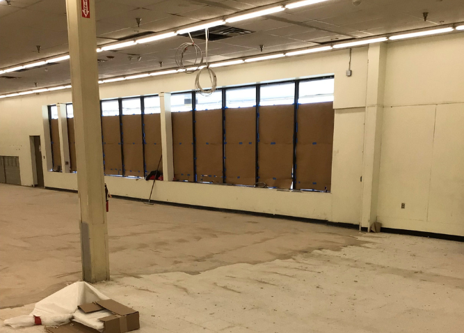 An interior picture of renovations in progress of the Goodwill Aston store