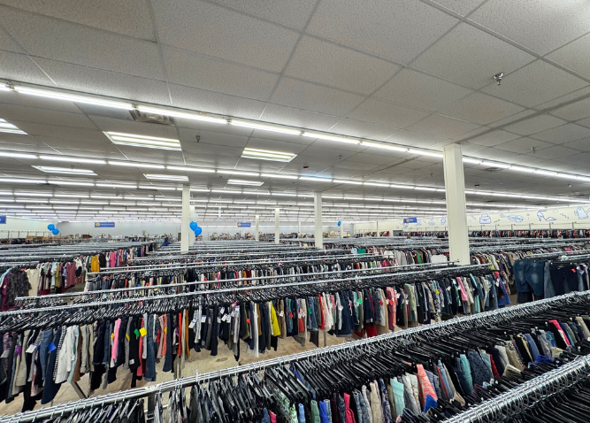 An interior picture of the renovated Goodwill Aston store