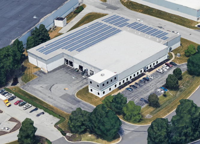 An aerial photo of the Ultrachem industrial building