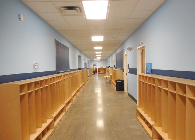 A photo of the hallways at ASPIRA Academy