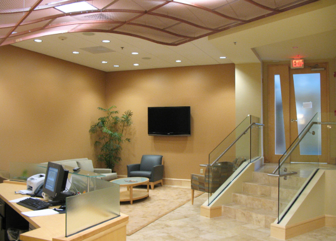 A picture of the lobby of the law offices