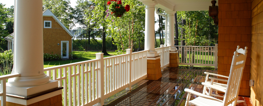 A photo of the front porch