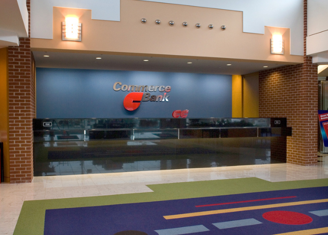 An interior photo of Commerce Bank