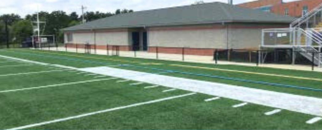 A picture of the locker rooms at Fusco Memorial Stadium