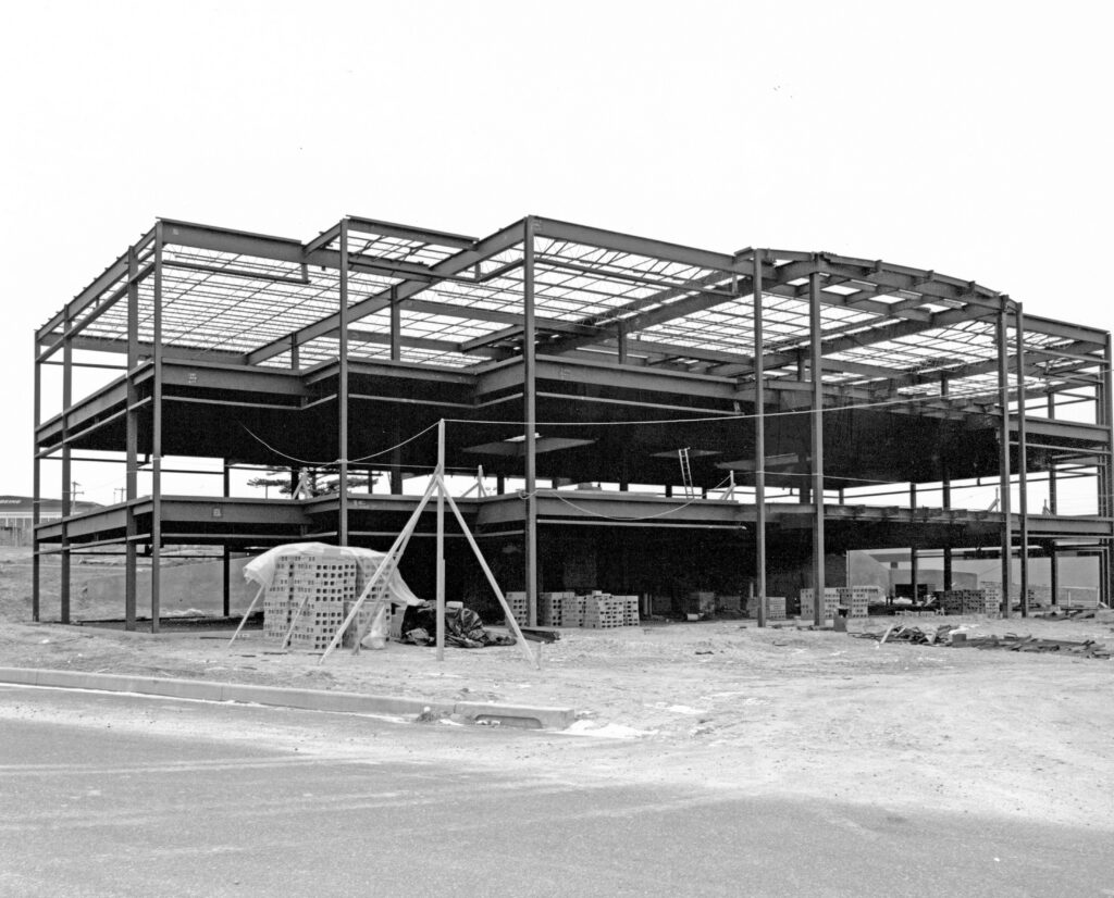 A photo of Emory Hill's current headquarters at 10 Corporate Circle under construction in February of 1989.