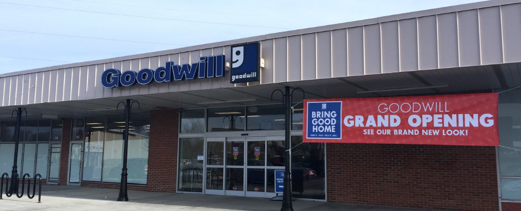 An exterior picture of a Goodwill retail store