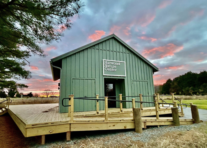A photo of the exterior of Harwood Nature Center
