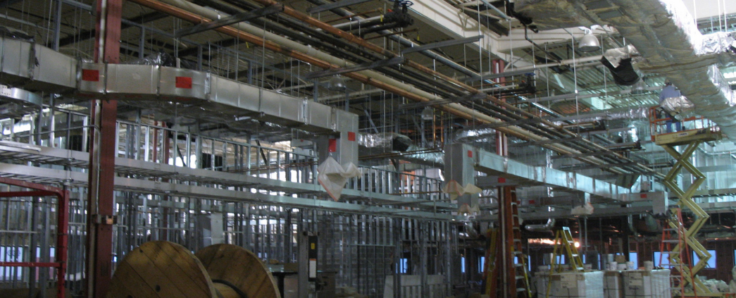 An interior photo of the Lycra equipment at the Invista building