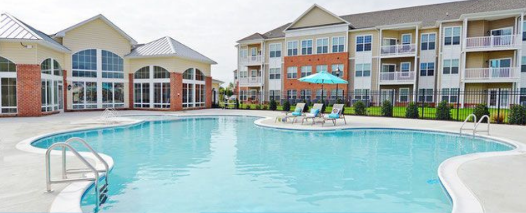 A photo of the pool area