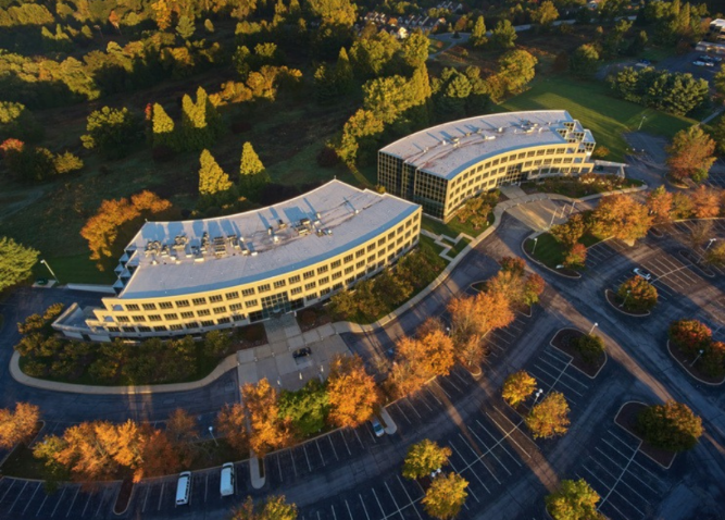 An aerial picture of Little Falls Centre