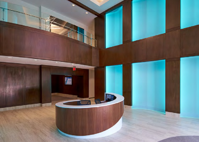 A picture of the interior lobby at Little Falls Centre