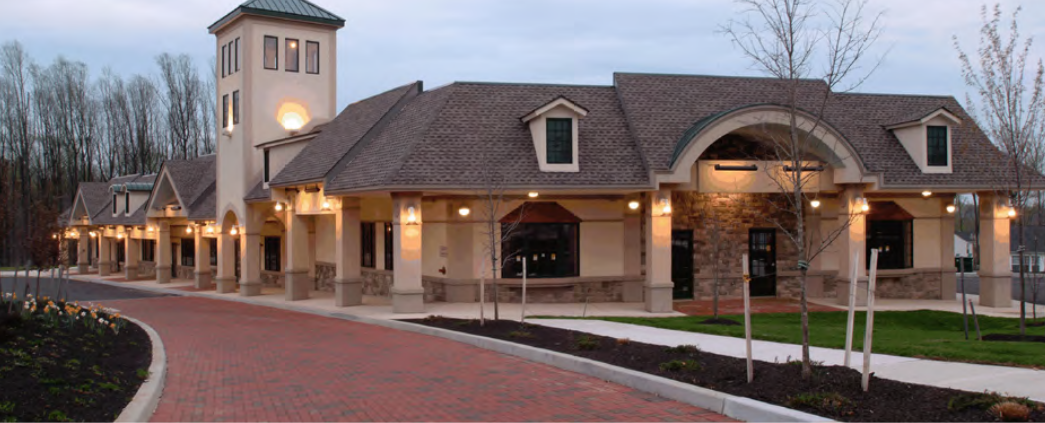 An exterior photos of the Shoppes at Louviers