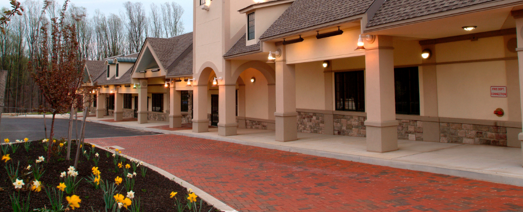 An exterior photos of the Shoppes at Louviers