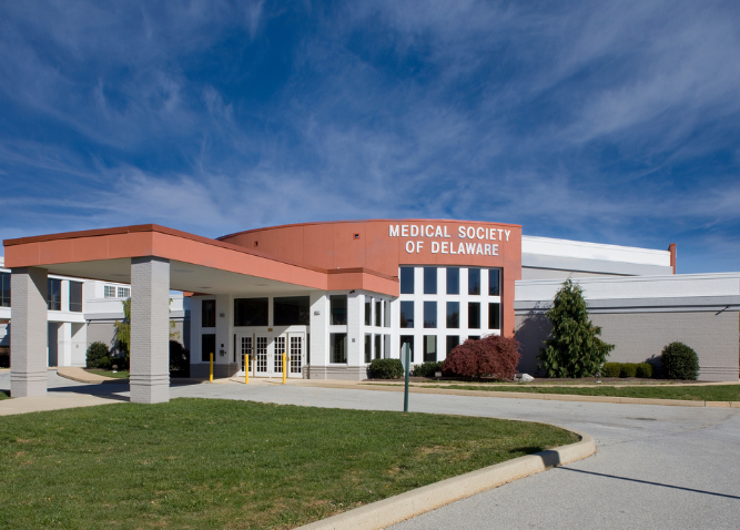 A photo of the exterior of Medical Society Building