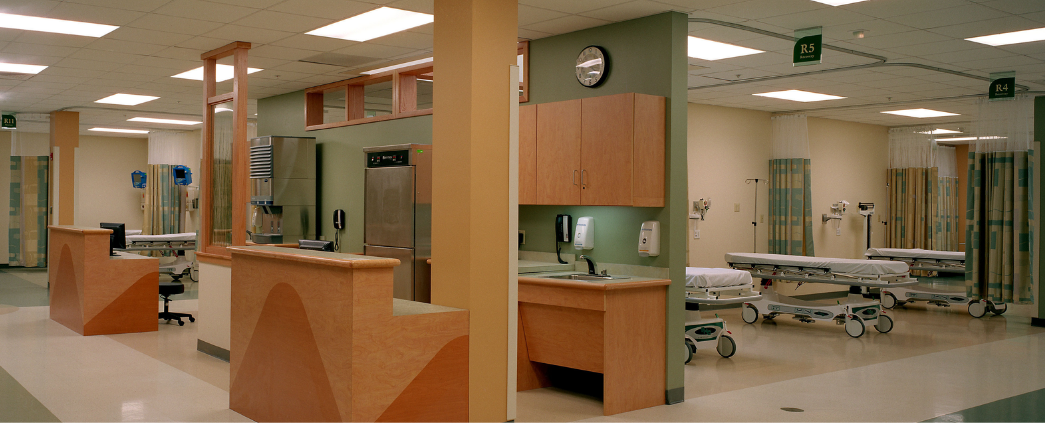 A photo of the patient intake room in the SurgiCenter of the Neurosciences building