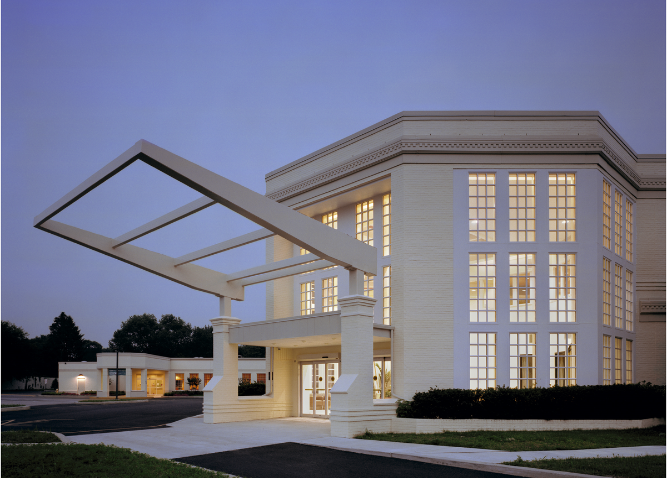 A picture of the exterior of the Neurosciences Pavilion