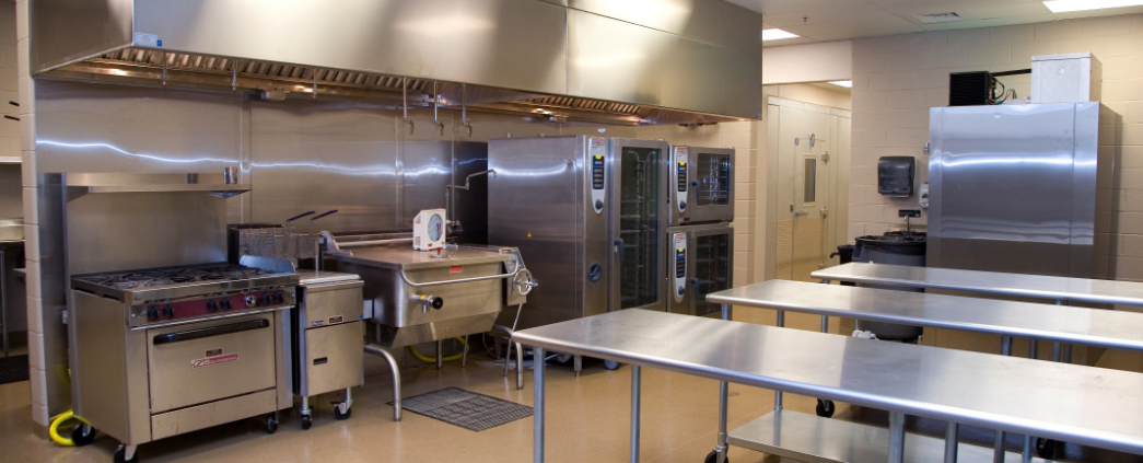 A photo of the kitchen in the Plumbers & Pipefitters building.