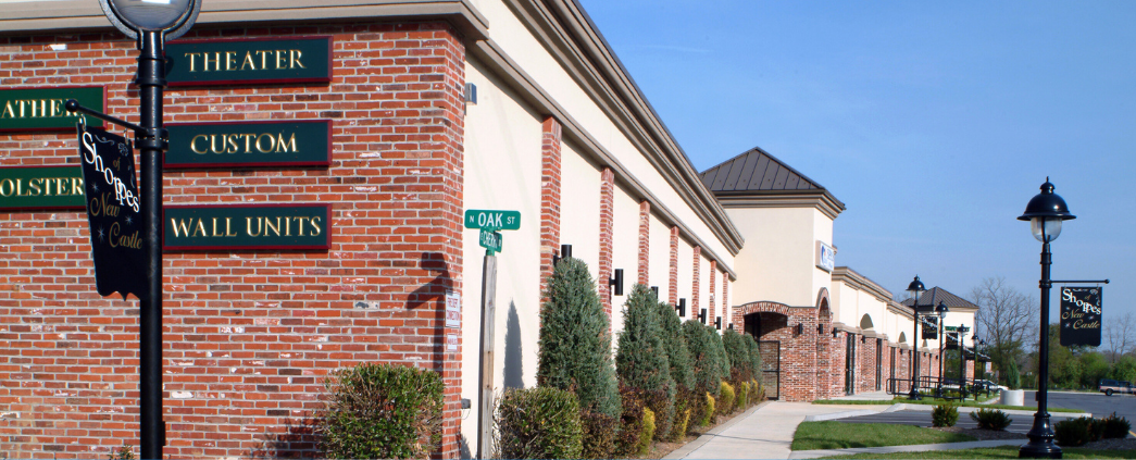 An exterior photo of The Shoppes of New Castle