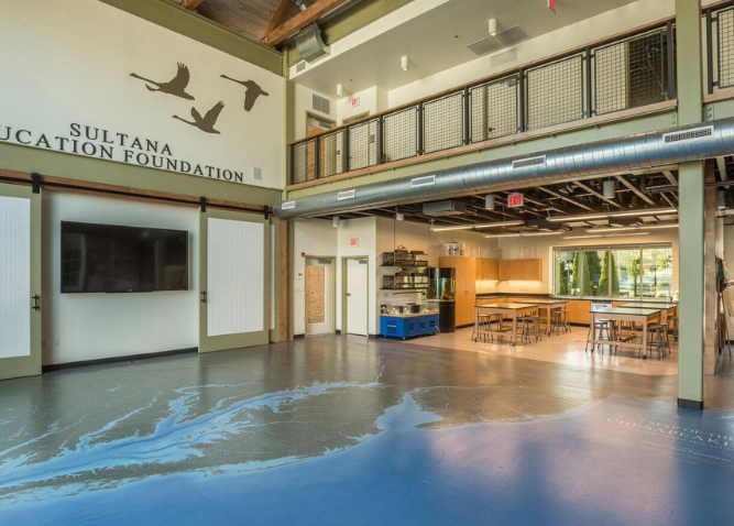 An interior picture of the Sultana Education Foundation 