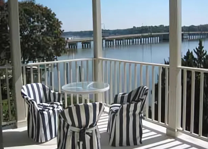 A photo from the balcony of one of the waterfront condos