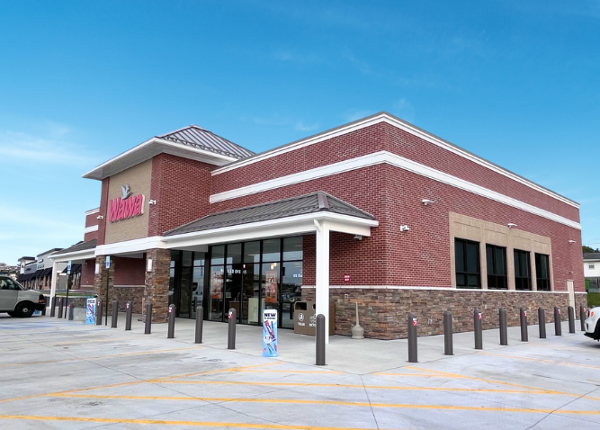 A photo of the exterior of Wawa on Kirkwood Highway.