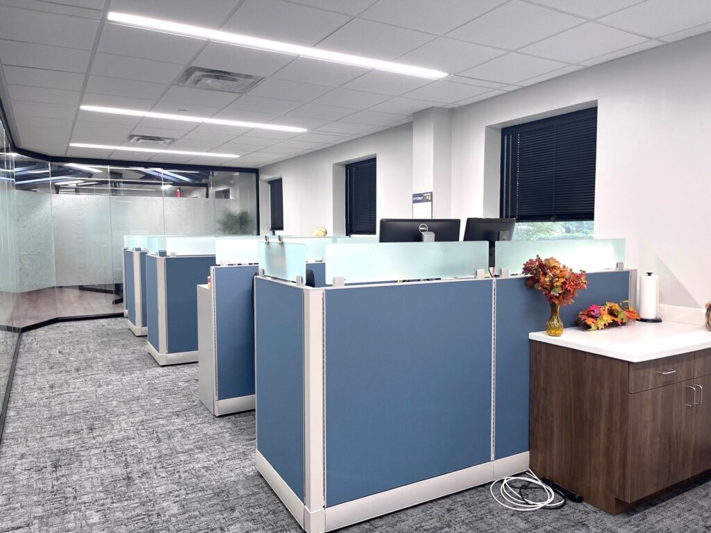 A picture of the renovated workspace area at Ultrachem Inc.